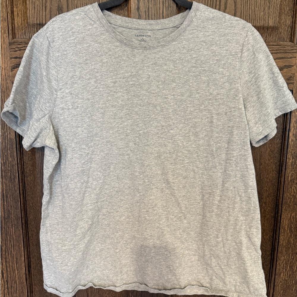 Lands' End Heather Gray Short Sleeve Tee
